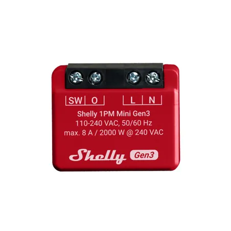 Shelly 1PM Mini Gen3 Controller, WiFi/Bluetooth